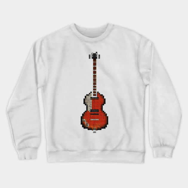 Tiled Pixel Violin Lefty Bass Guitar Upright Crewneck Sweatshirt by gkillerb